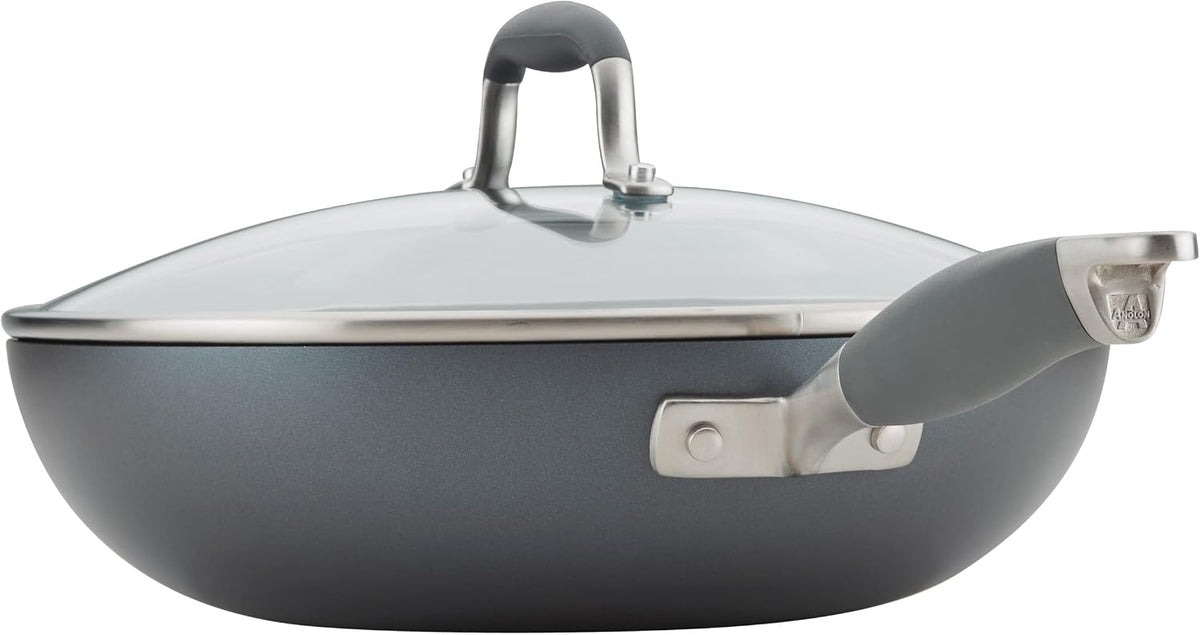 Anolon Advanced Hard-Anodized Nonstick Frying Pan with Lid, 12-Inch
