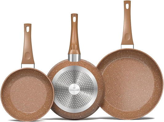 Innerwell Nonstick Ceramic Frying Pans Skillets Set 8"+9.5"+11"