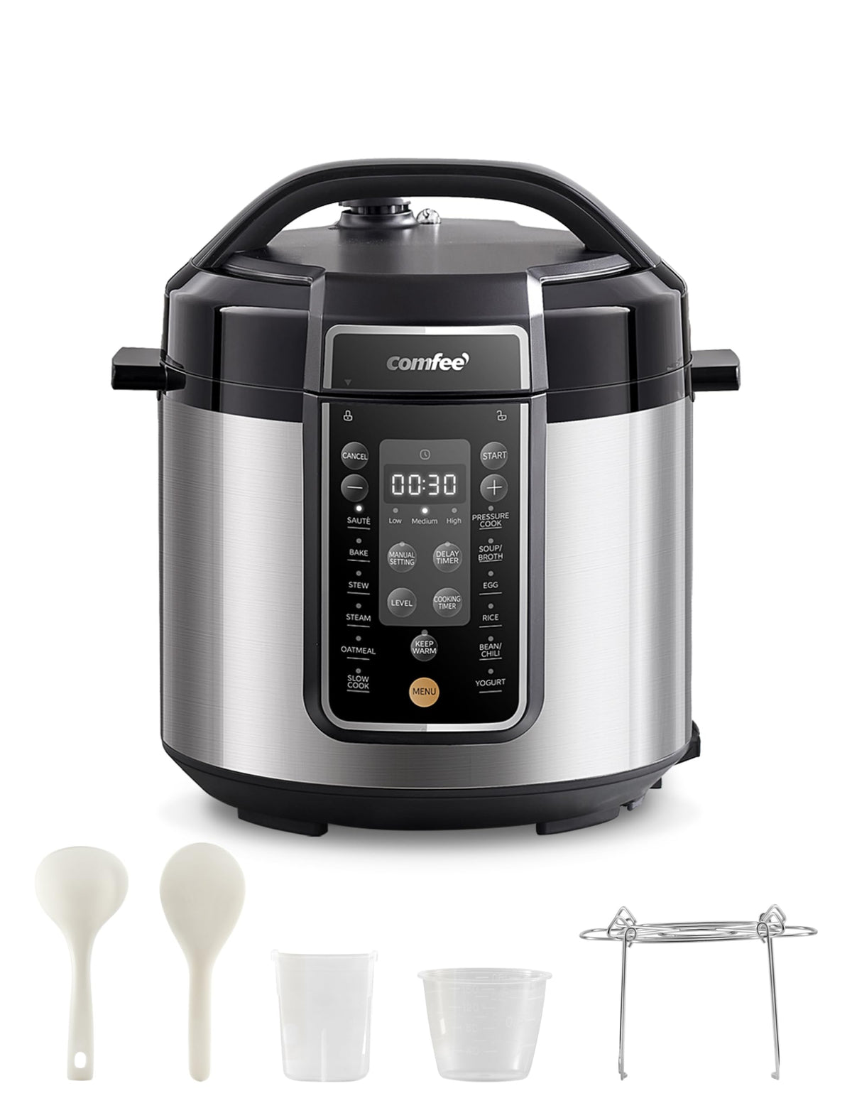 COMFEE' 12-in-1 Electric Pressure Cooker, 6 Quarts, Nonstick Pot