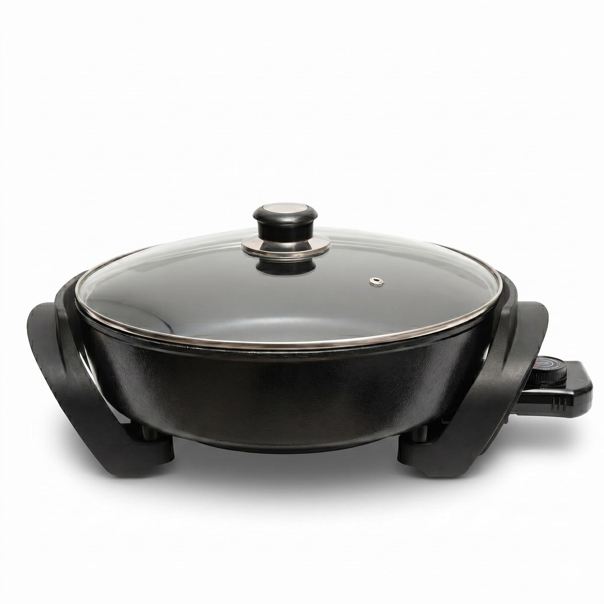 Moss & Stone Round Electric Skillet with Lid, 12-Inch Nonstick Frying Pan
