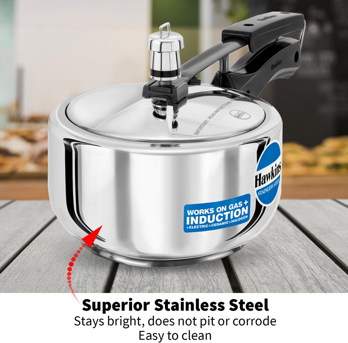 Hawkins B25 Pressure cooker 2 Litre Silver