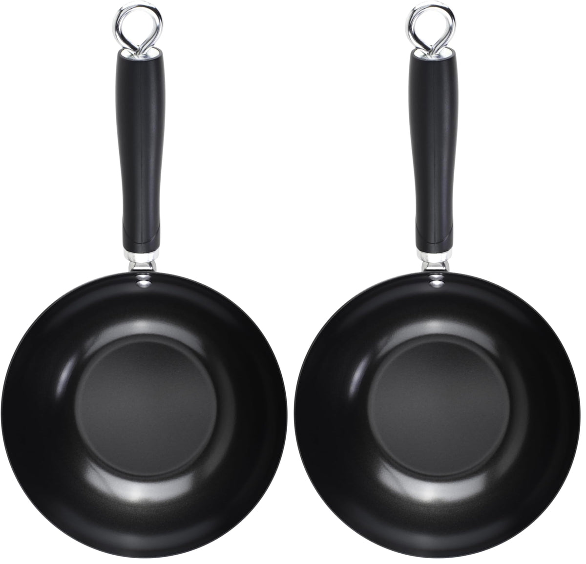 GoodCook Everyday Nonstick Wok, 8-Inch, Black, Carbon Steel Small Wok, High Wall Construction, Flat Base, Ergonomic Flame Guard Handle, Non-Stick Wok Pan for Stir Fry and Sautéing