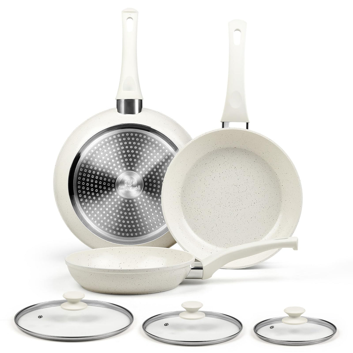 Innerwell Nonstick Ceramic Frying Pans Skillets Set 8"+9.5"+11"