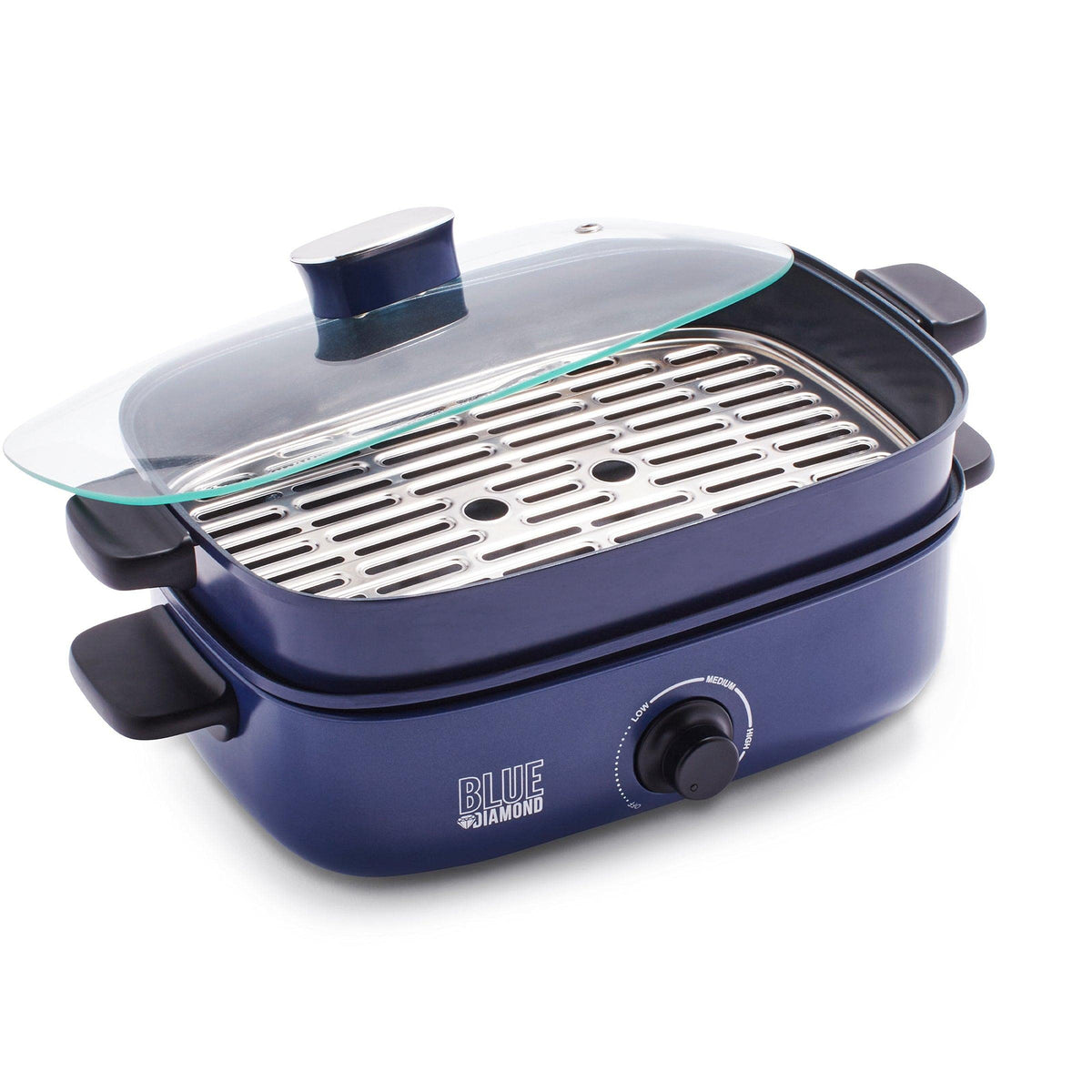 Blue Diamond Ceramic Nonstick, 16-in-1 6QT Electric Pressure Cooker, Slow Cooker, Rice Cooker, Yogurt Maker, Saute, Steamer and More, Programable, Dishwasher Safe Pot, PFAS-Free, Blue