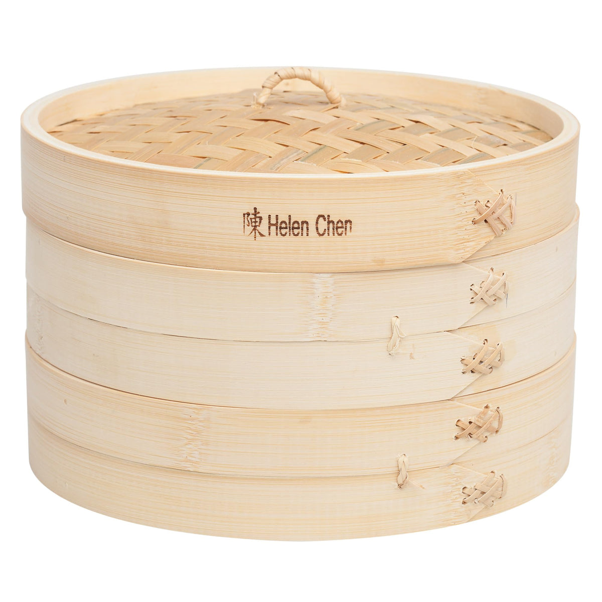 Helen's Asian Kitchen Bamboo Food Steamer with Lid - 100% Natural Bamboo - Basket Steamers for Cooking Dumplings, Dim Sum, Veggies, Fish, Meat - Preserve Nutrients & Flavors - 10-Inch