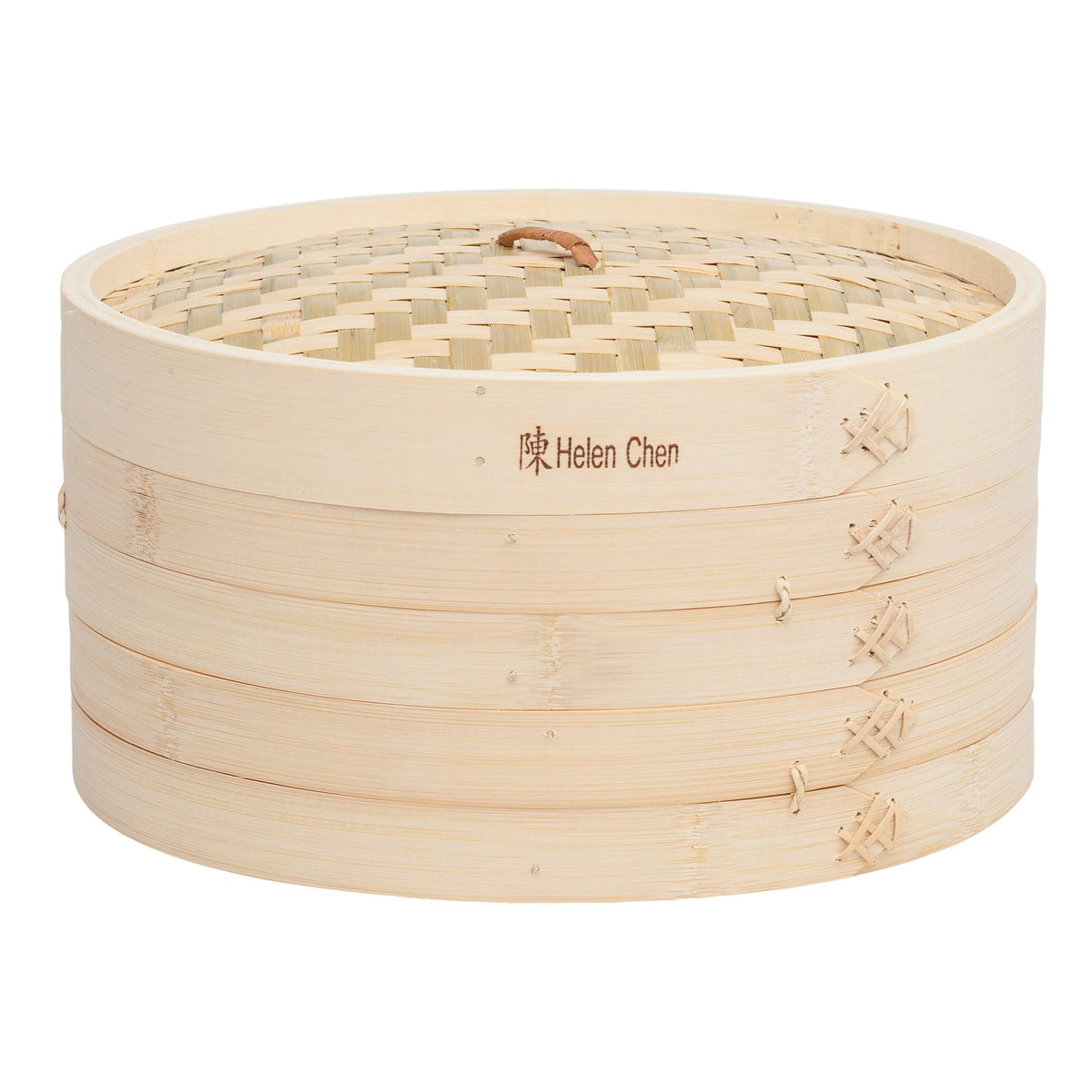 Helen's Asian Kitchen Bamboo Food Steamer with Lid - 100% Natural Bamboo - Basket Steamers for Cooking Dumplings, Dim Sum, Veggies, Fish, Meat - Preserve Nutrients & Flavors - 10-Inch