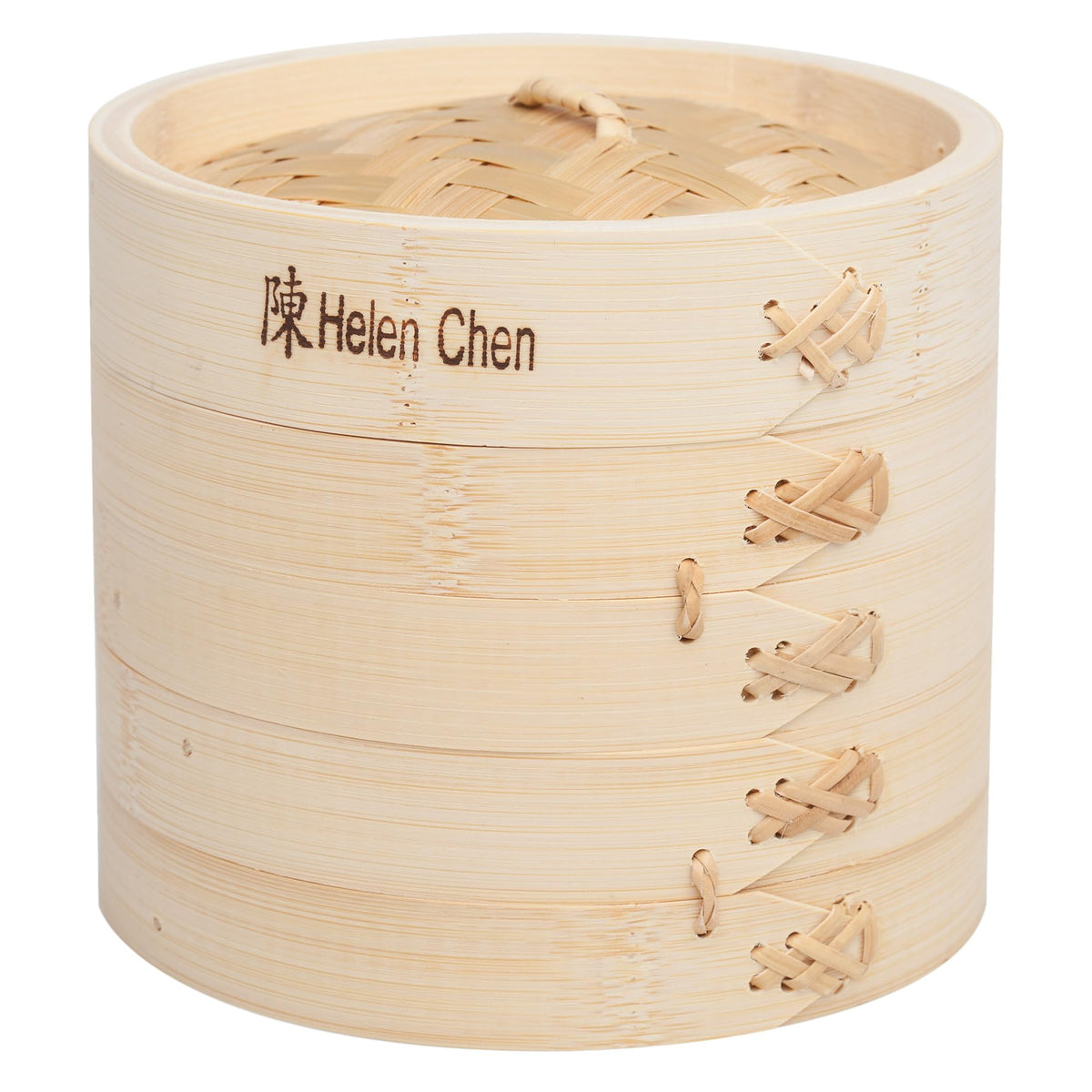 Helen's Asian Kitchen Bamboo Food Steamer with Lid - 100% Natural Bamboo - Basket Steamers for Cooking Dumplings, Dim Sum, Veggies, Fish, Meat - Preserve Nutrients & Flavors - 10-Inch