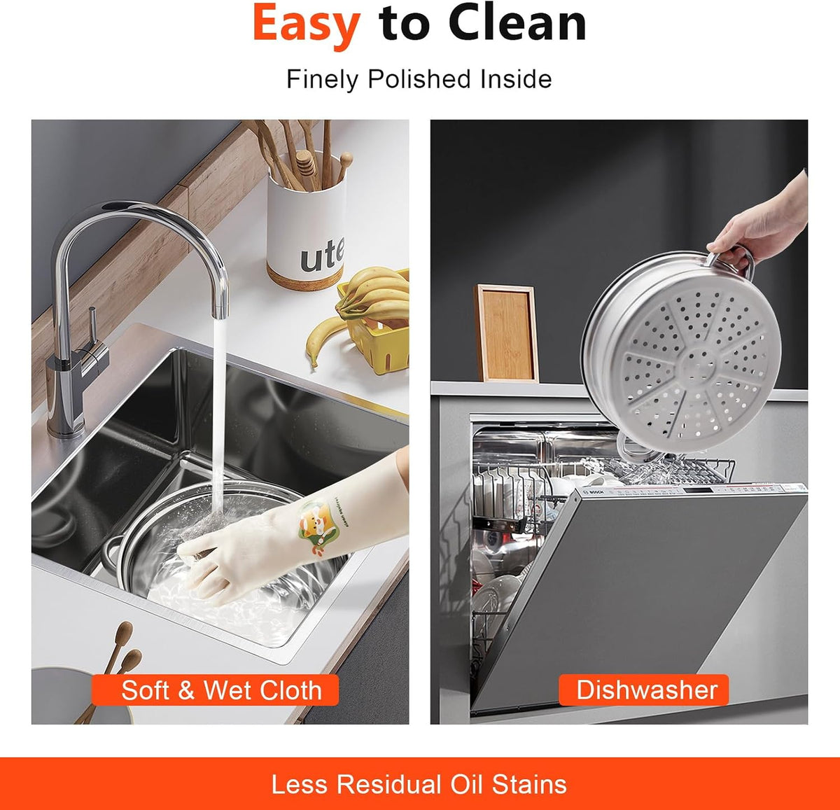 3-Tier Stainless Steel Steamer for Cooking, 28cm Multipurpose Food Steaming Cookware with Lid, Dishwasher for Seafood Vegetables Rice Compatible with Gas Electric Induction & Halogen Stoves