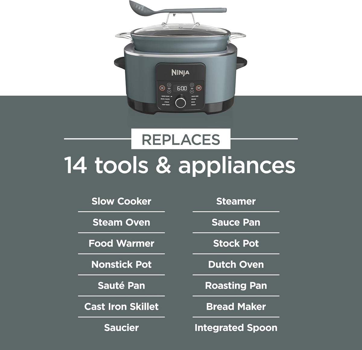 Ninja® PossibleCooker™ PRO 8-in-1, 8.5-qt, Sea Salt Gray, MC1001