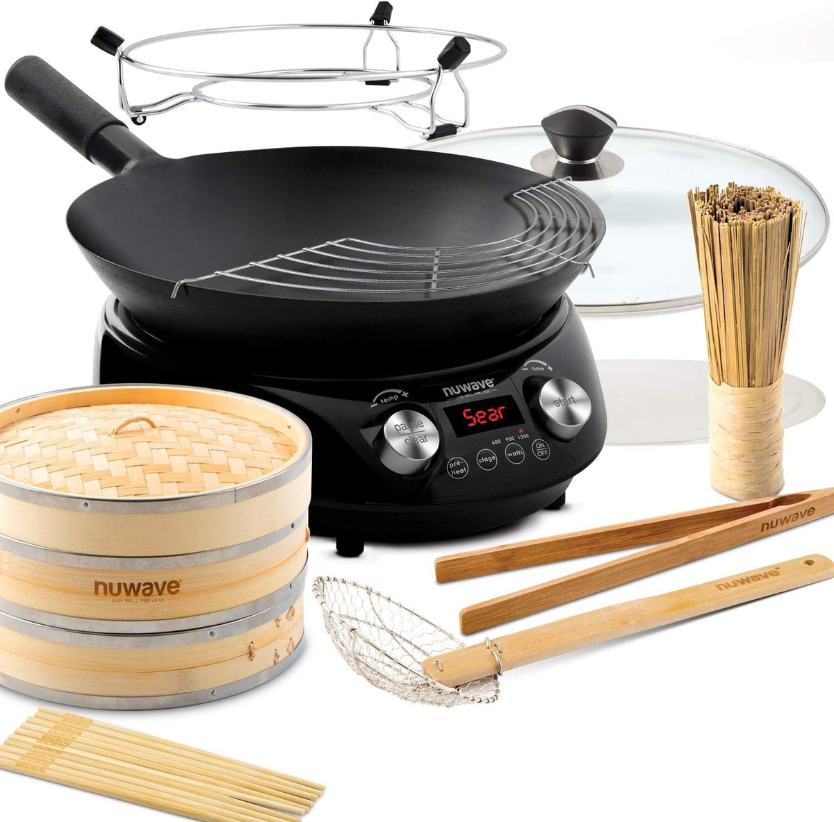 Nuwave Induction Wok, 3 Wattages 600, 900 & 1500, 100°F-575°F in 5°F