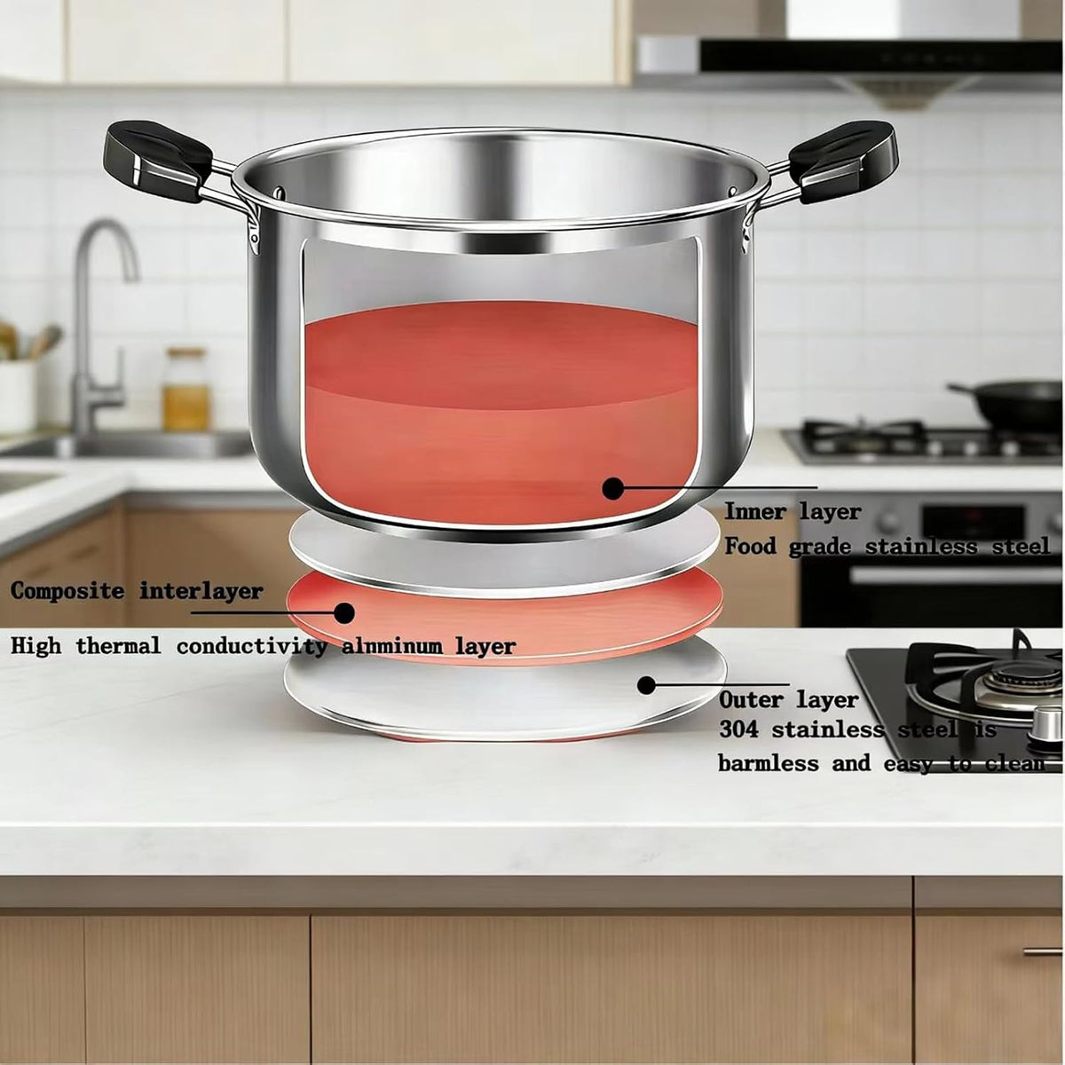 3.4QT Steamer for Cooking,Stainless Steel Steamer Pots with Vegetable Steam Basket,Glass Lid,Cooking Stock Pot with Handle for Vegetable, Dumplings, Soup, Food