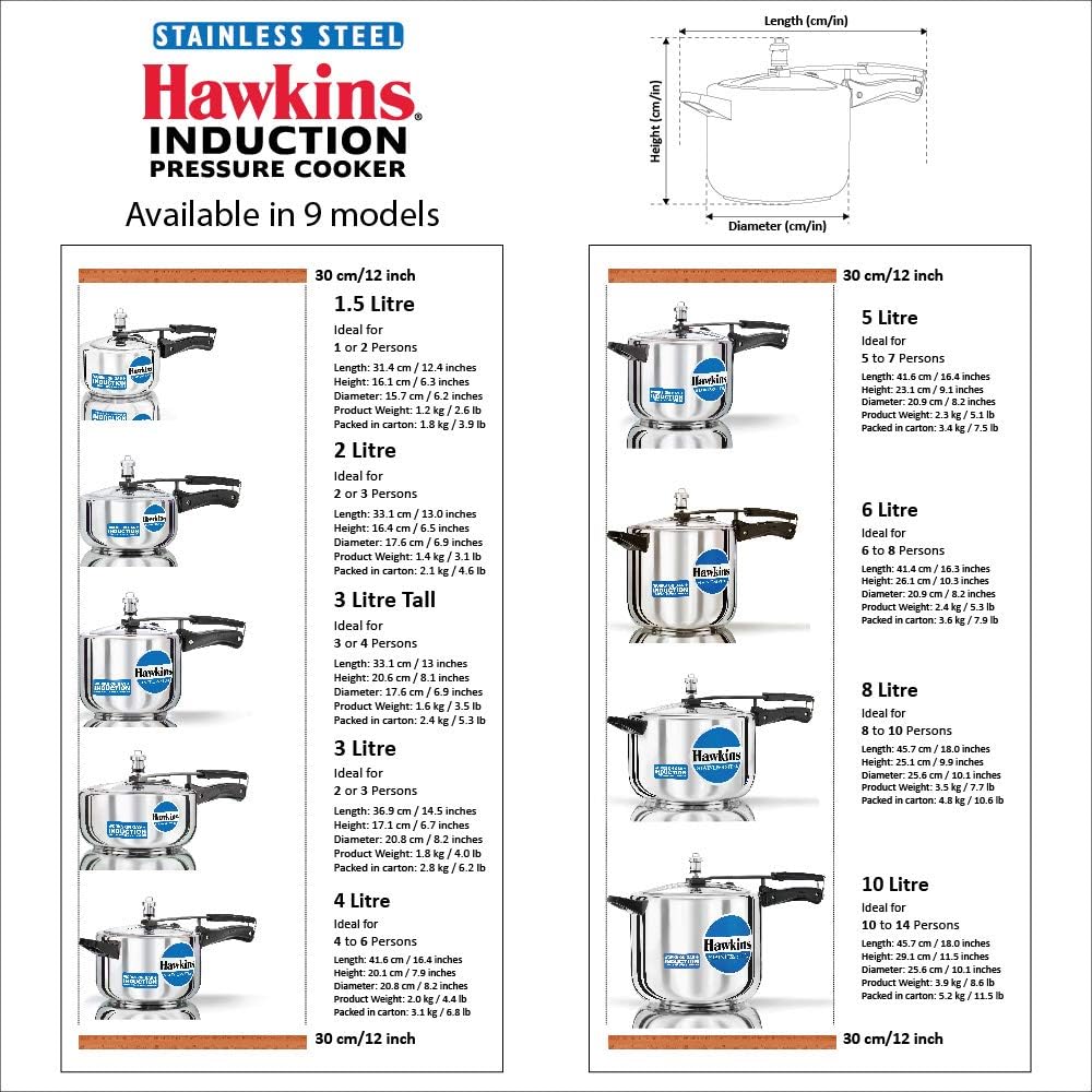 Hawkins B60 Pressure Cooker 3 L Silver