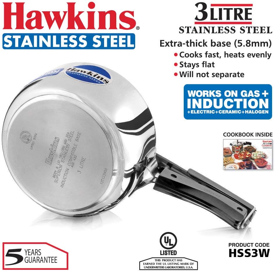 Hawkins B60 Pressure Cooker 3 L Silver