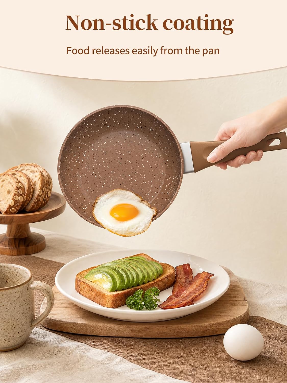 Innerwell Nonstick Ceramic Frying Pans Skillets Set 8"+9.5"+11"