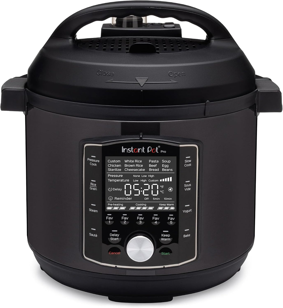Instant Pot Pro 6 Qt 10-in-1 Electric Pressure Cooker, Black