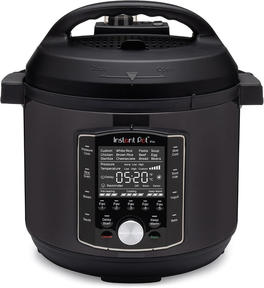 Instant Pot Pro 6 Qt 10-in-1 Electric Pressure Cooker, Black