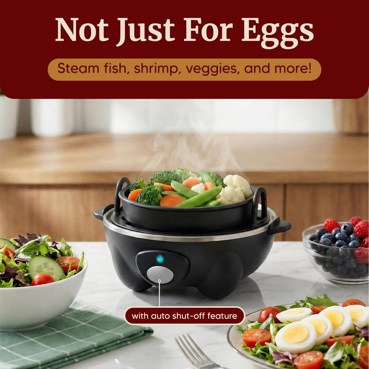 Elite Gourmet 7-Egg Rapid Egg Cooker, Poacher/Omelet Maker, Auto Shut-Off