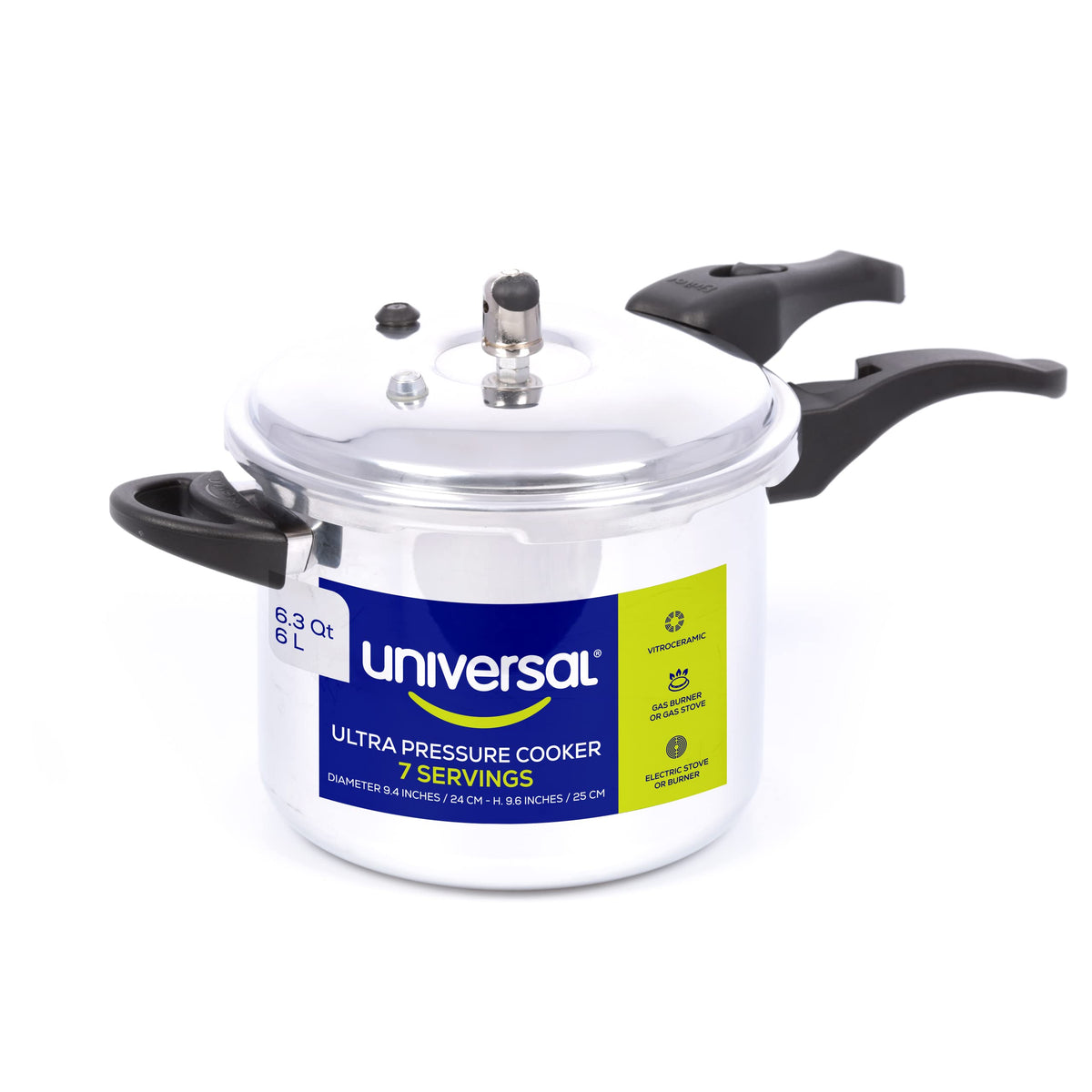 Universal Ultra 4.75 Quart Pressure Cooker, Anti-Rust Aluminum Stovetop Pressure Cooker with 5-Layer Safety System, Dishwasher Safe, 5-Serving Capacity