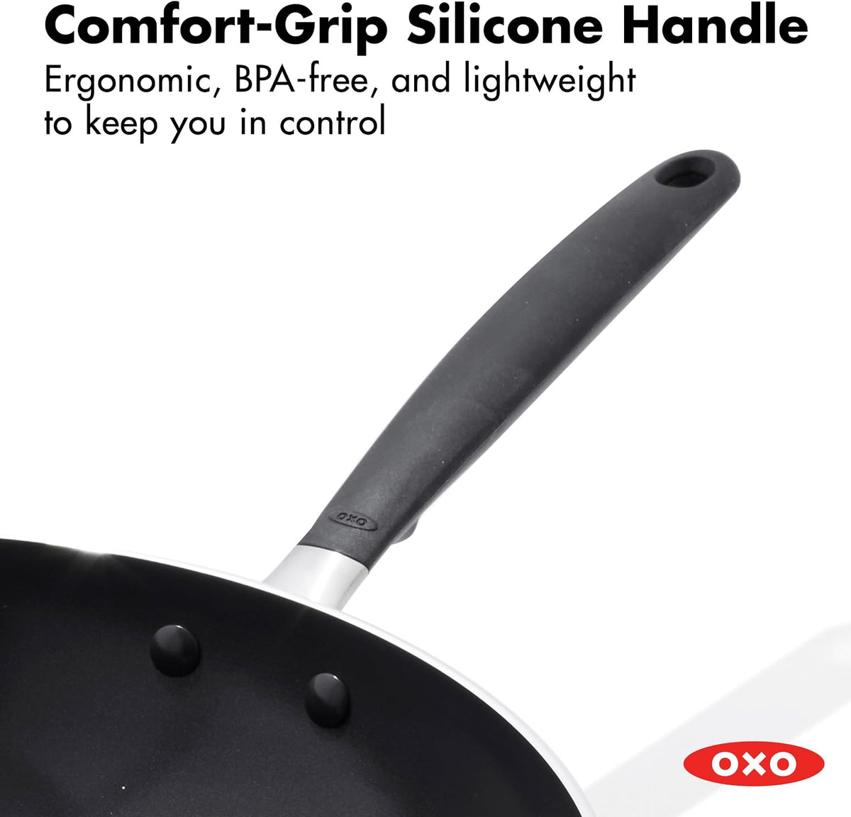 OXO 14” Non-Stick Every Day Wok Pan, BPA-Free Silicone Handle, Stir-Fry Skillet, Dishwasher & Oven Safe, Black