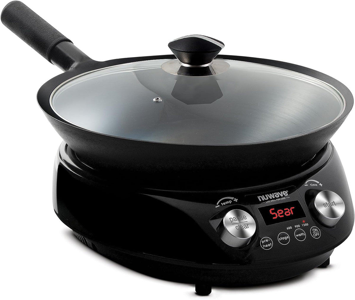 Nuwave Induction Wok, 3 Wattages 600, 900 & 1500, 100°F-575°F in 5°F