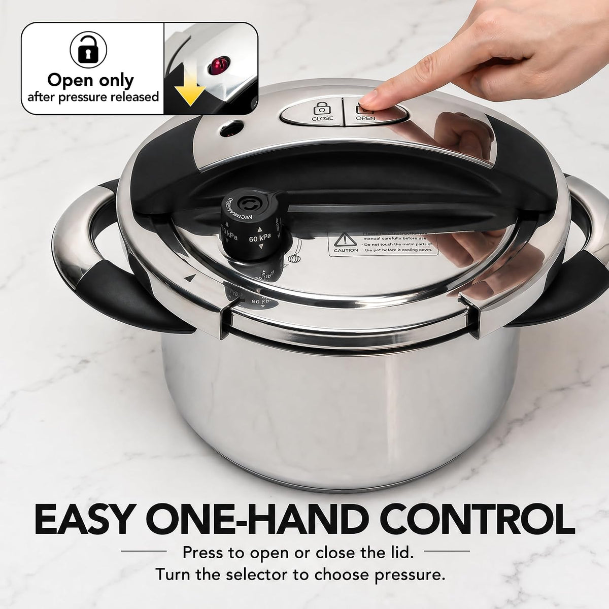 MICHELANGELO 3.2QT/3L Small Stovetop Pressure Cooker Stainless Steel