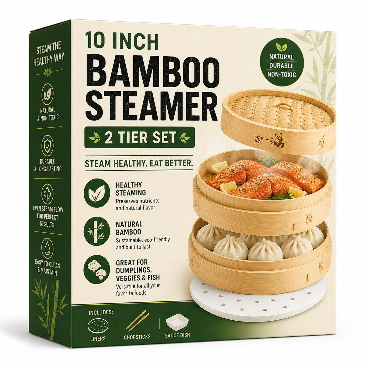 8" Bamboo Steamer Basket - Delicious Home Cooked Meals, Authentic Flavor