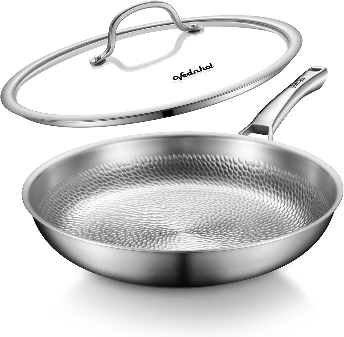 Titanium Pans for Cooking, 12 Inch Non-Toxic Frying Pan with Lid