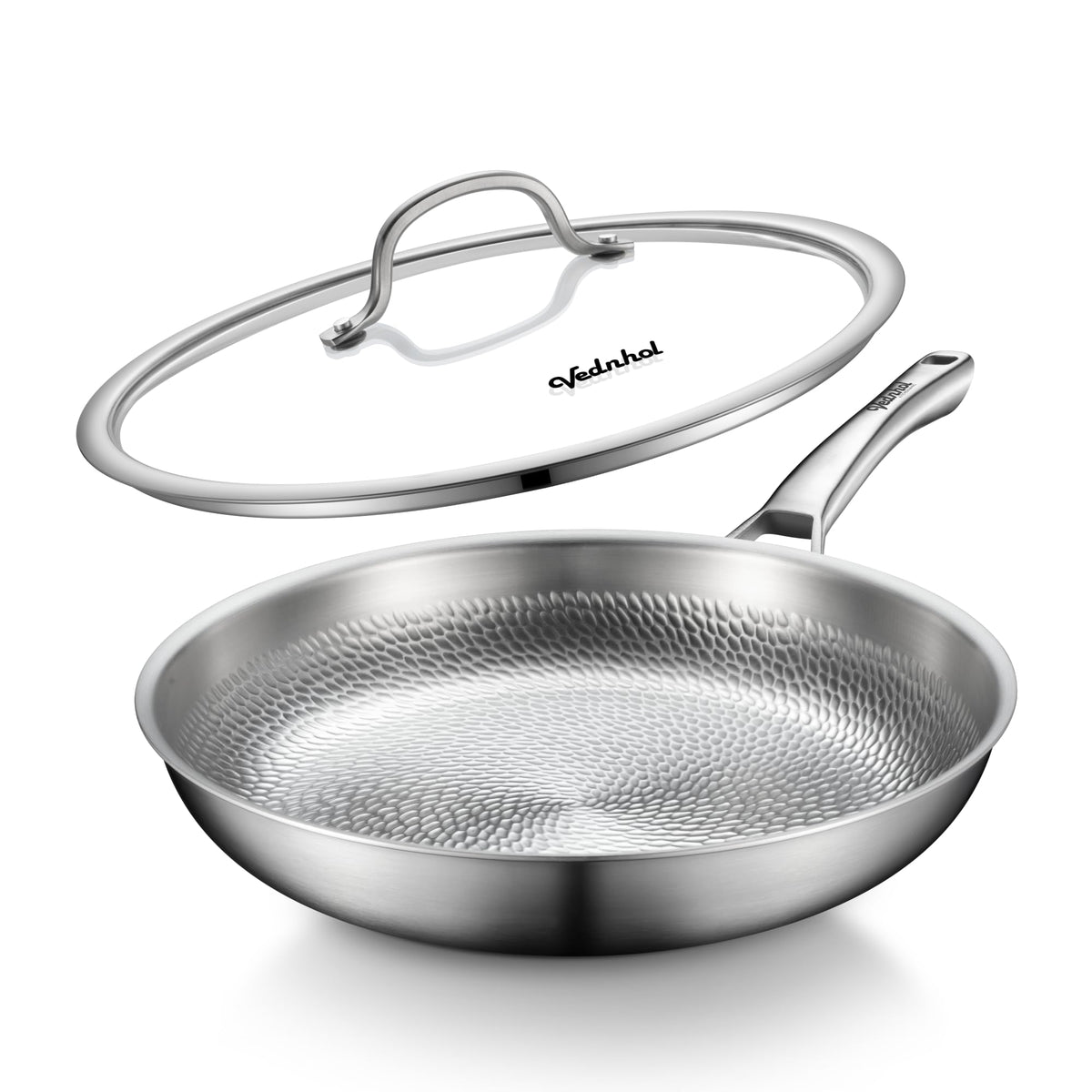 Titanium Pans for Cooking, 12 Inch Non-Toxic Frying Pan with Lid