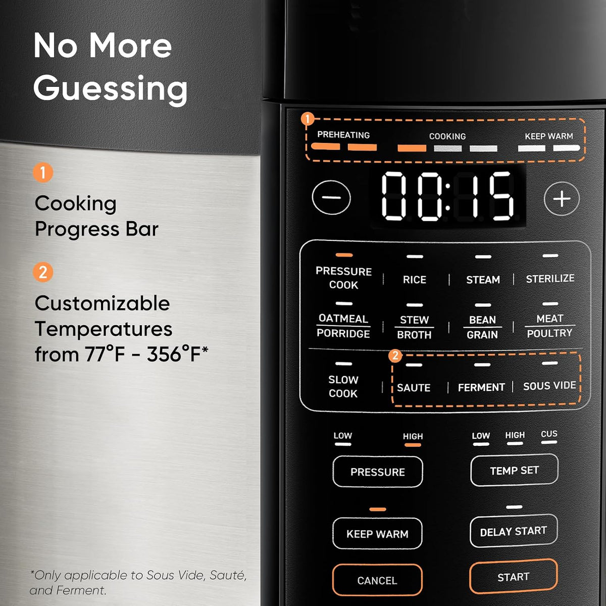 Cosori Pressure Cooker 6QT, 9-in-1, Ceramic Coating Pot, 12 Safety Features