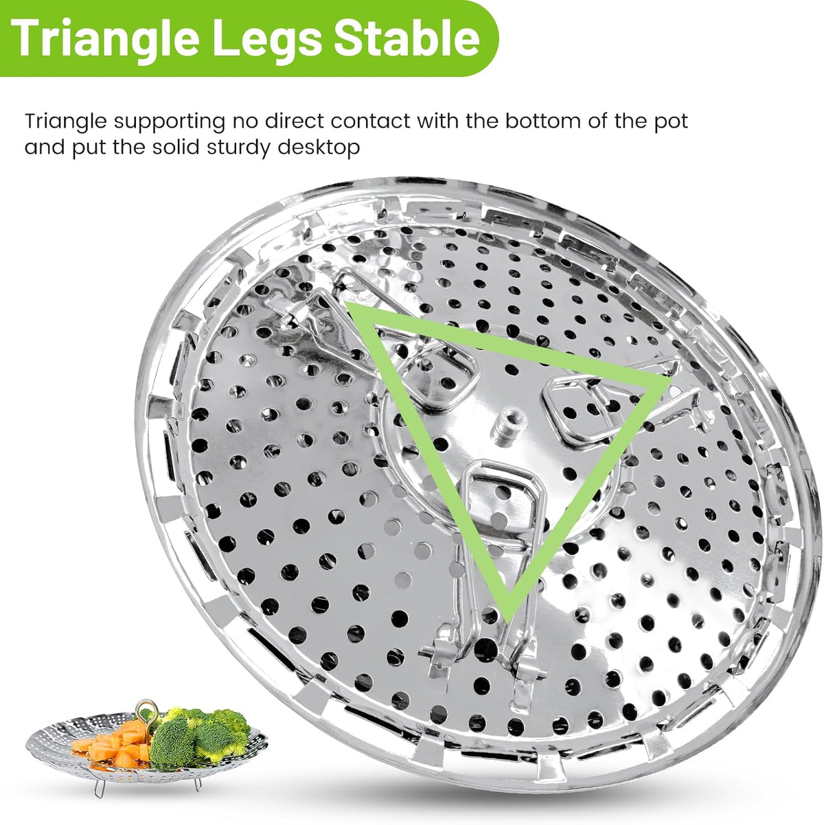Sayfine Vegetable Steamer Basket, Premium Stainless Steel Veggie Steamer Basket - Folding Expandable Steamers to Fits Various Size Pot (Foldable Large)