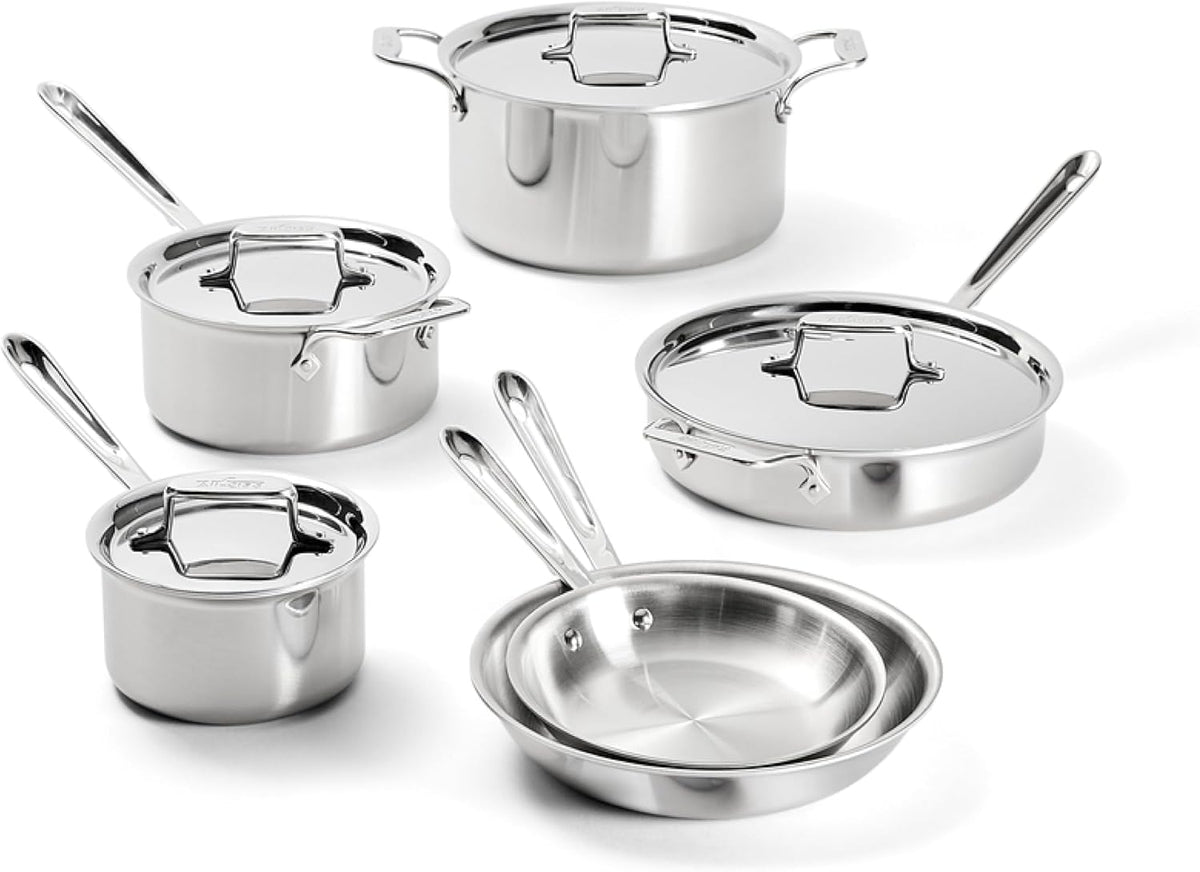 All-Clad D5® Stainless Steel 10-Piece Cooking Set, Made in the USA