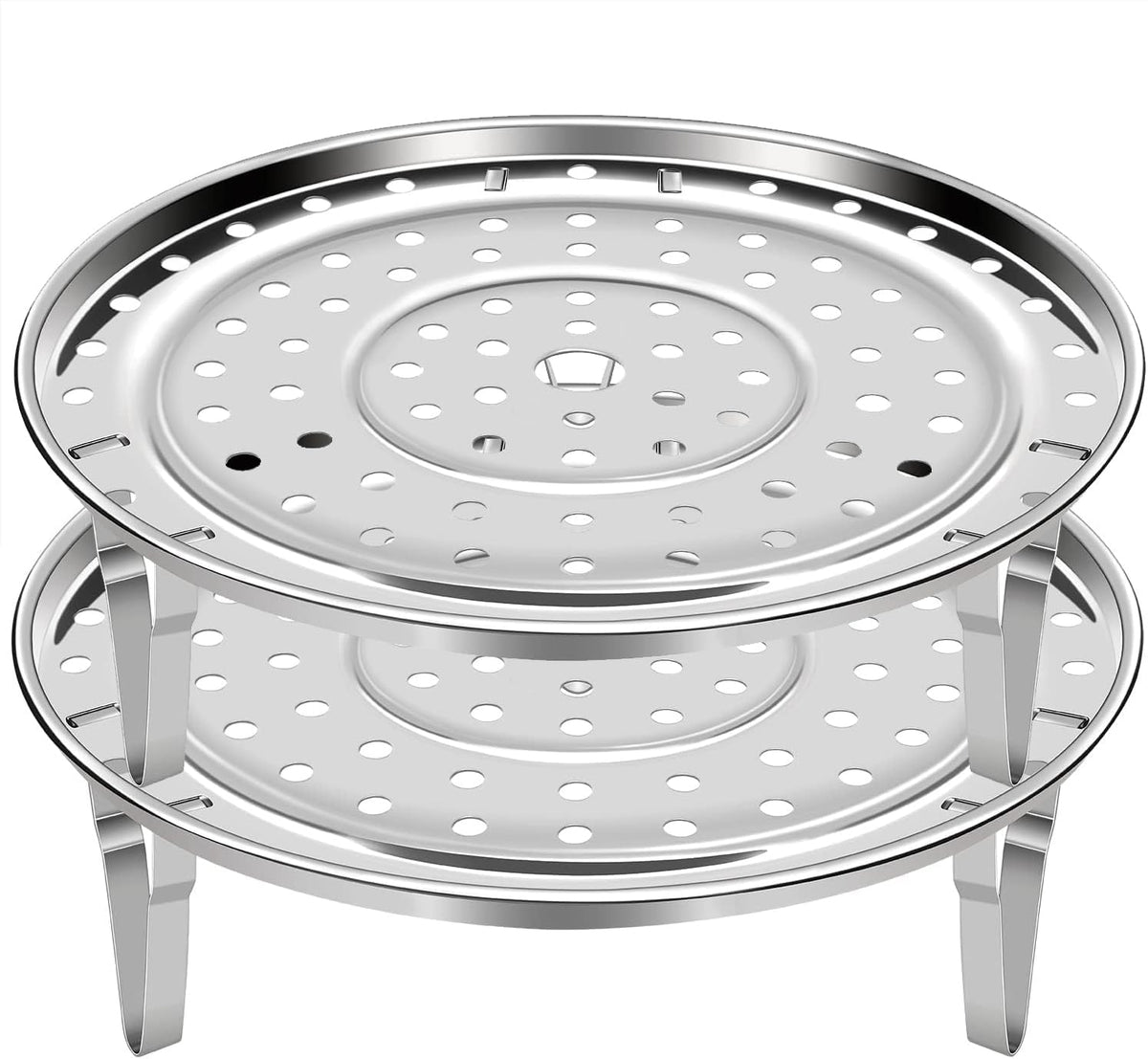 Steamer Rack for Cooking,Stainless Steel Steaming Rack,Steam Tray with Removable Legs for Instant Pressure Cooker Multi-functional Steamer Basket(Silver - 22cm)