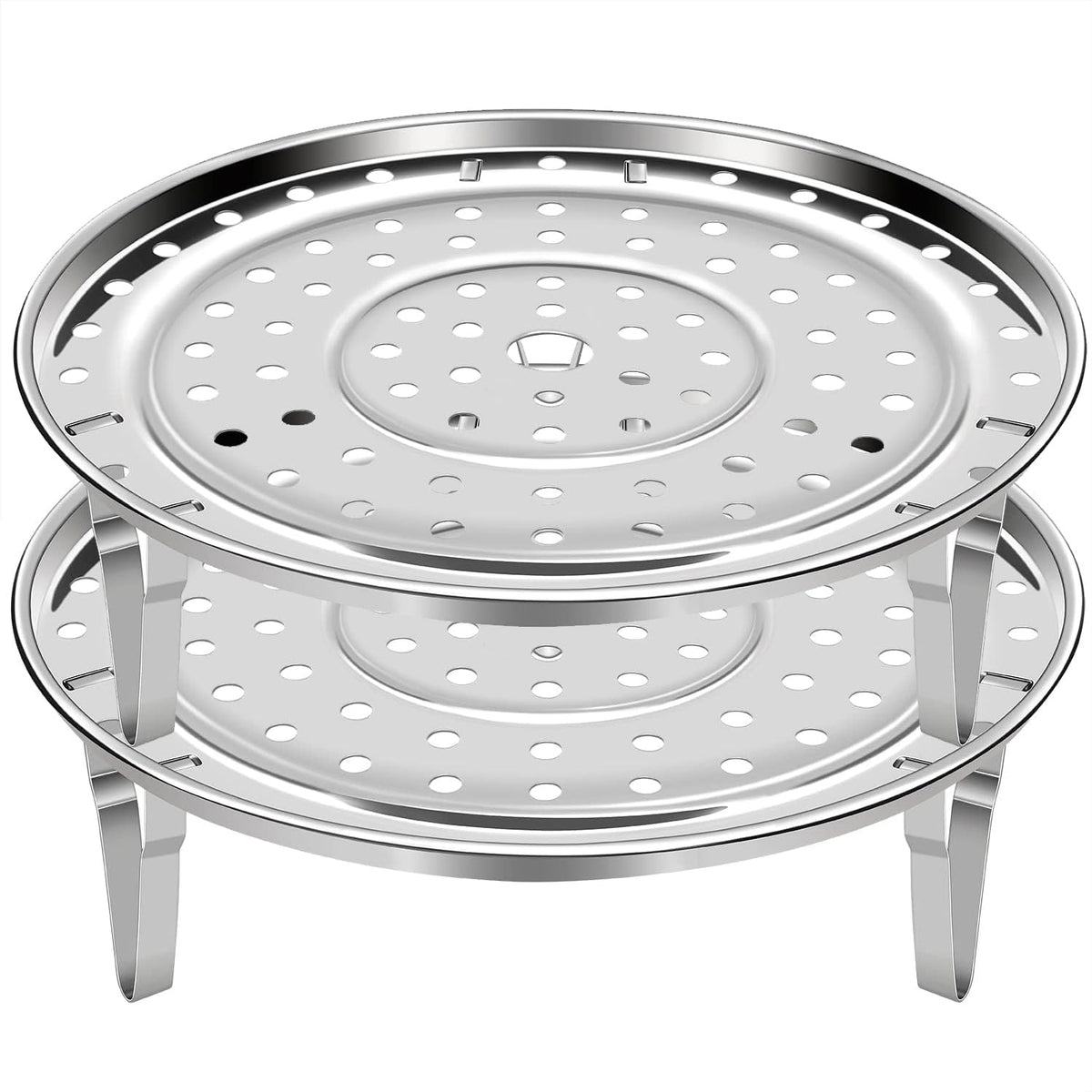 Steamer Rack for Cooking,Stainless Steel Steaming Rack,Steam Tray with Removable Legs for Instant Pressure Cooker Multi-functional Steamer Basket(Silver - 22cm)