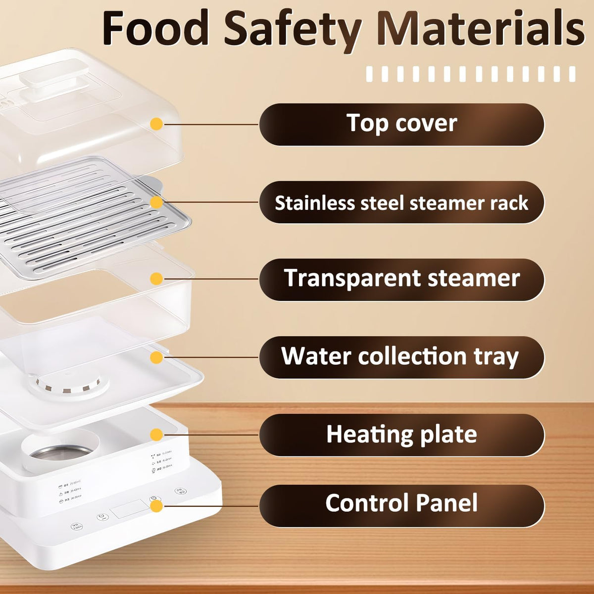 23QT Electric Food Steamer,3-Tier Seafood & Vegetable Steam Cooker