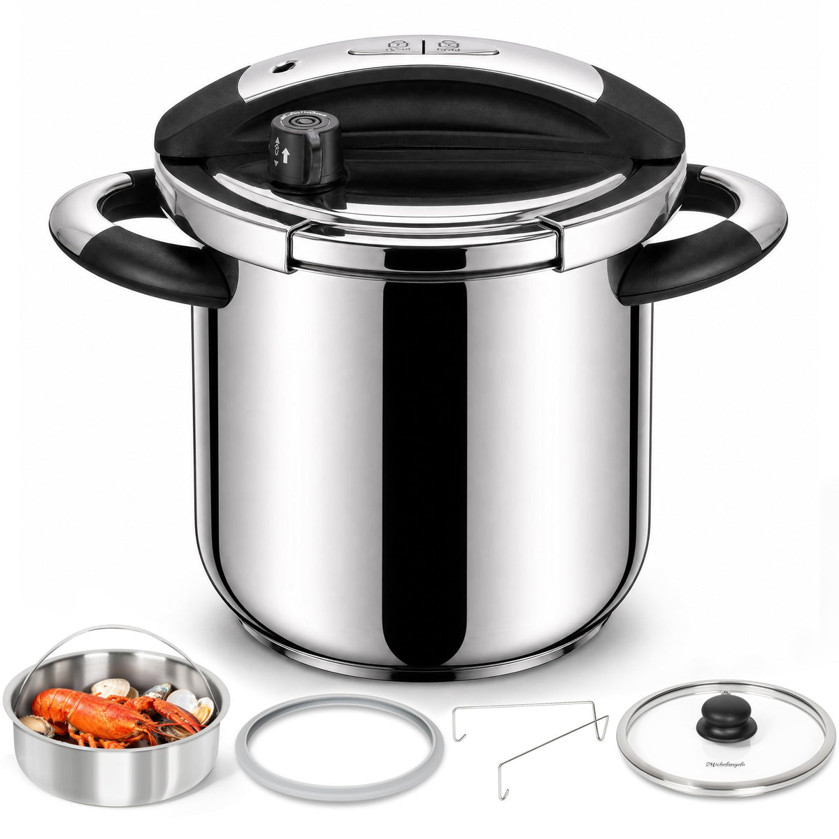 MICHELANGELO 3.2QT/3L Small Stovetop Pressure Cooker Stainless Steel