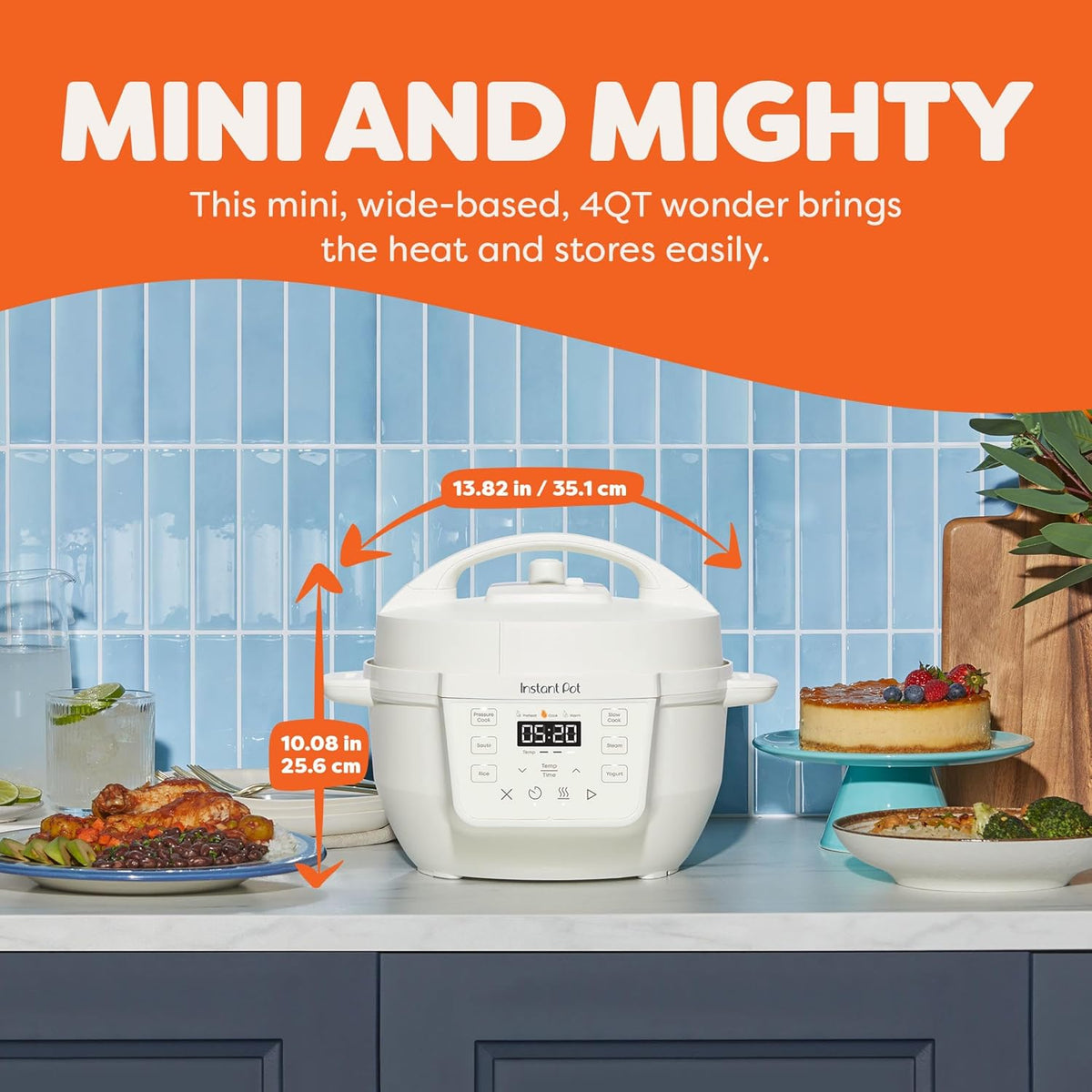Instant Pot Rio Mini 4 Qt 7-in-1 Electric Pressure Cooker, Sea Salt