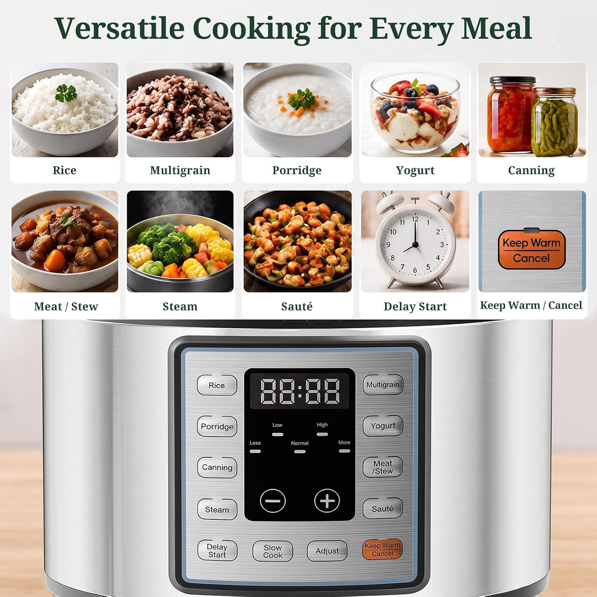 10-in-1 3QT Electric Pressure Cooker for Rice and Stews
