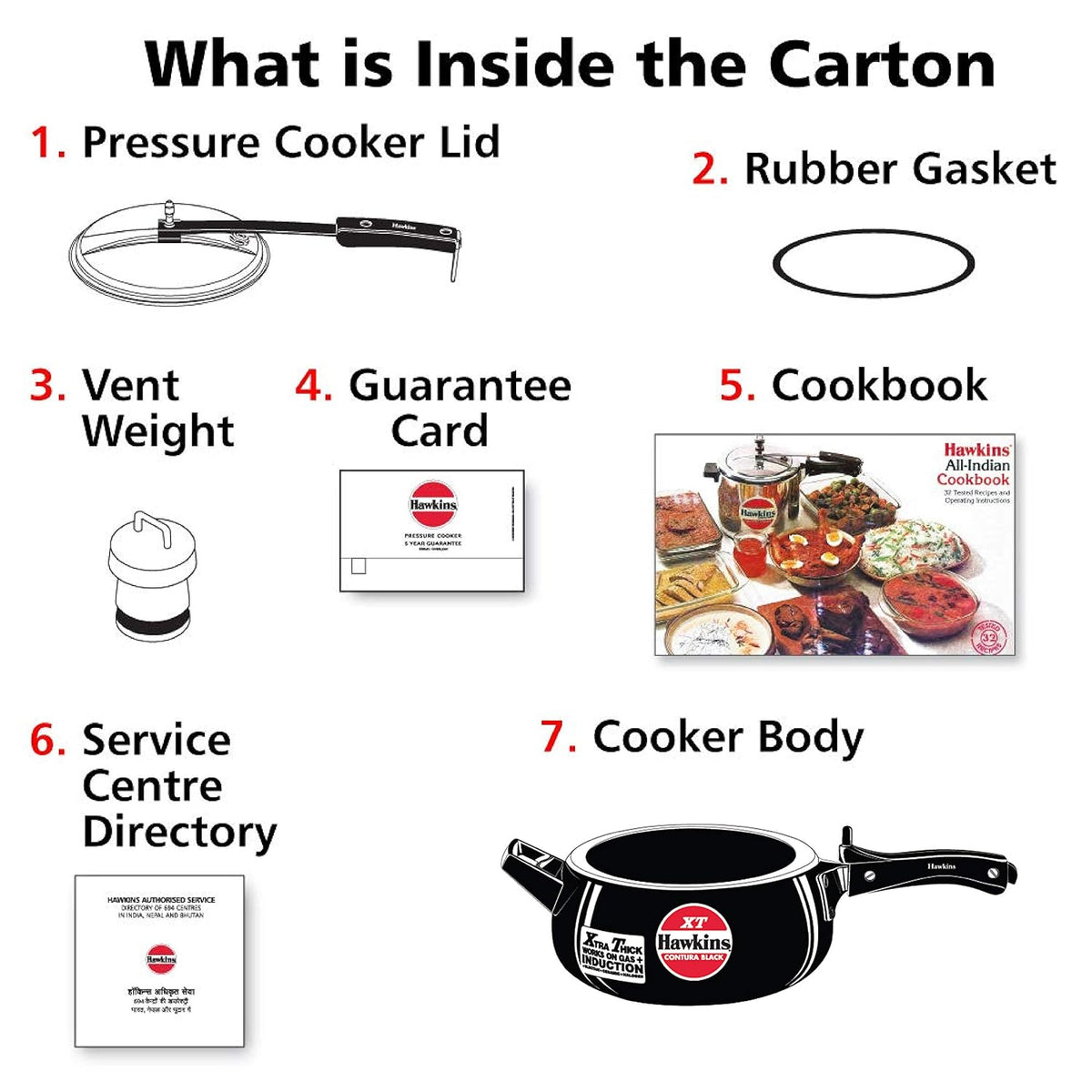 Hawkins Pressure Cooker Contura Hard Anodized Extra Thick Base for Induction, 3.5 L (Black)