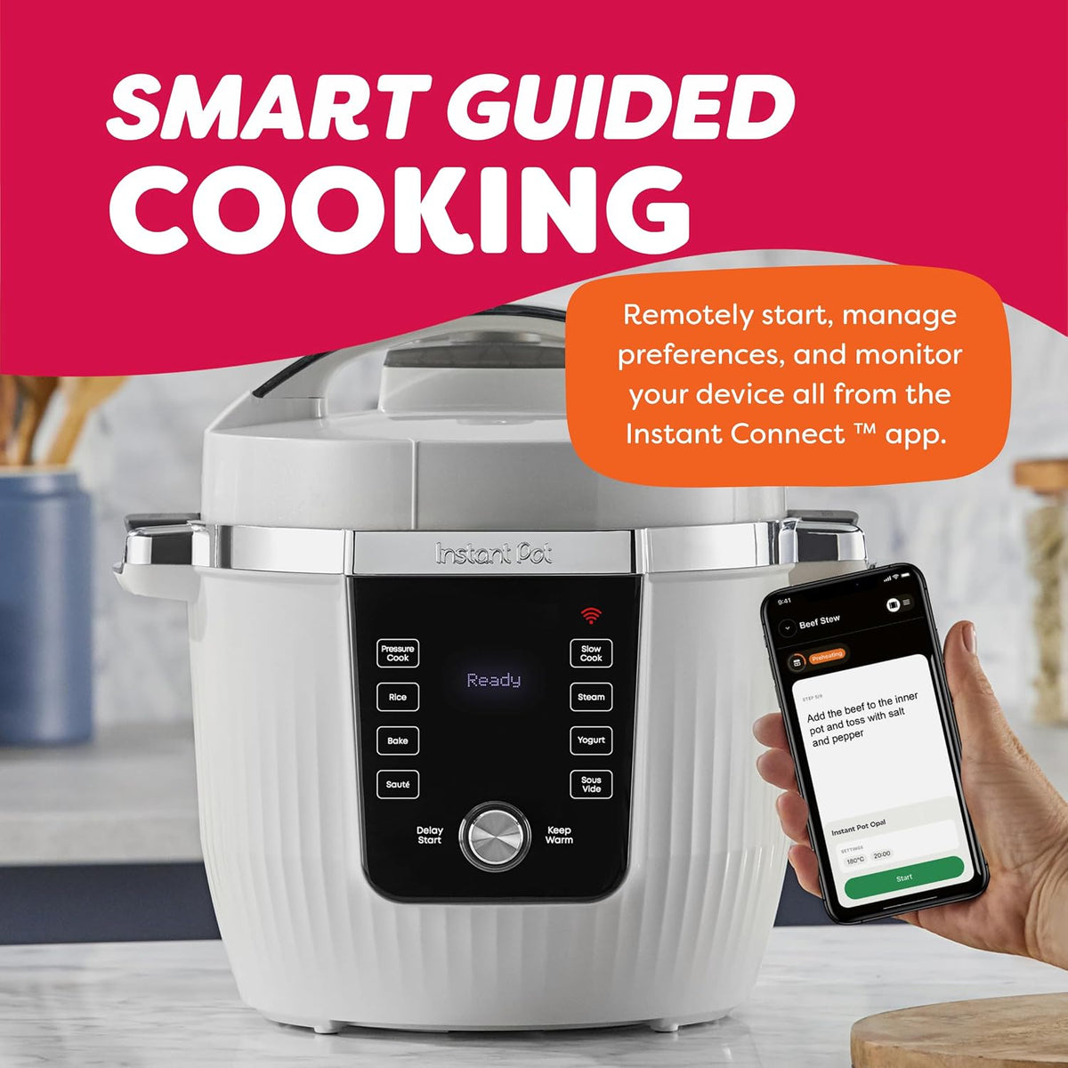 Instant Pot Pro Max WiFi Smart 6 Qt 10‑in‑1Pressure Cooker, White