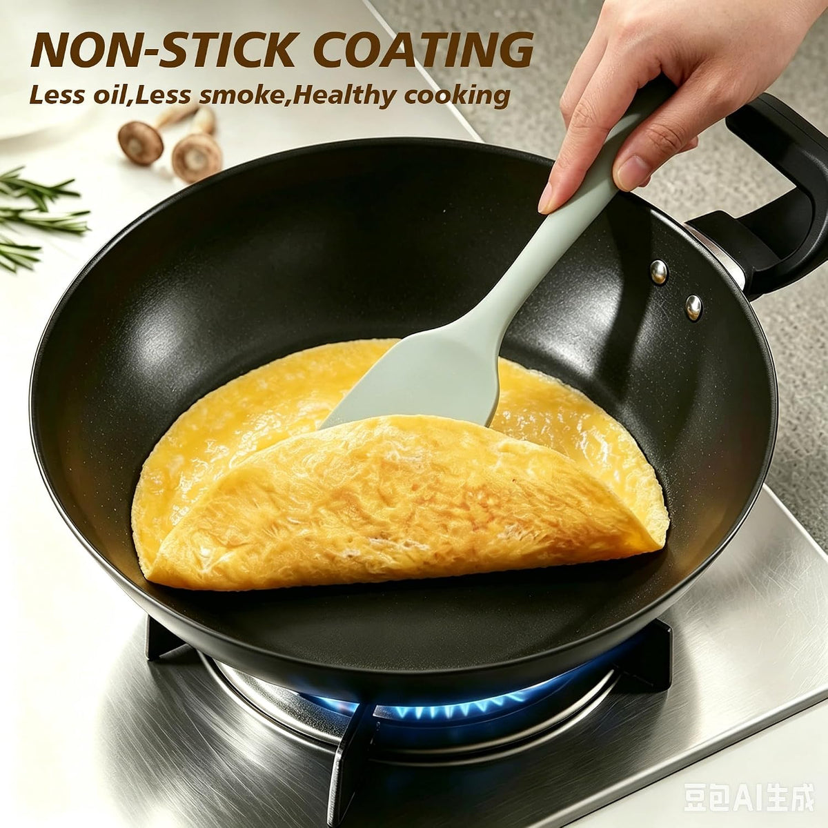 Ceramic Nonstick sauté pan,13 Inch Woks & Stir-fry Pans Nonstick with Ergonomic Handle, Chinese Woks for All Stoves Nonstick Frying Pan Skillet with Lid, PFOA PFAS PTFE Free