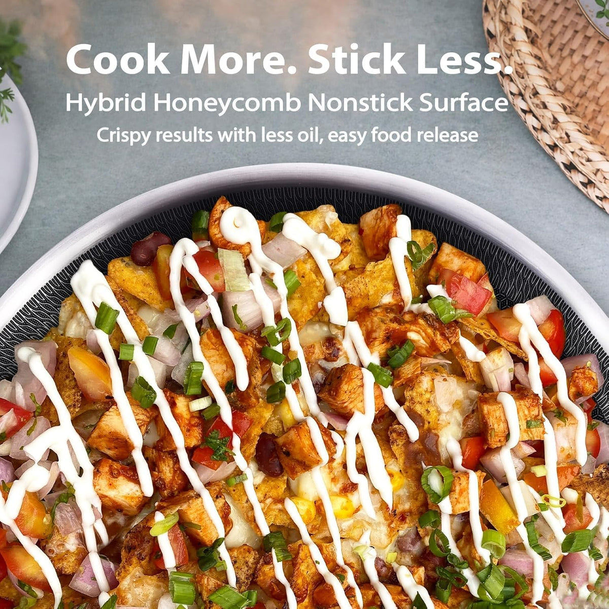 LOLYKITCH 12 Inch Hybrid Nonstick Wok with Lid | Ceramic Coating