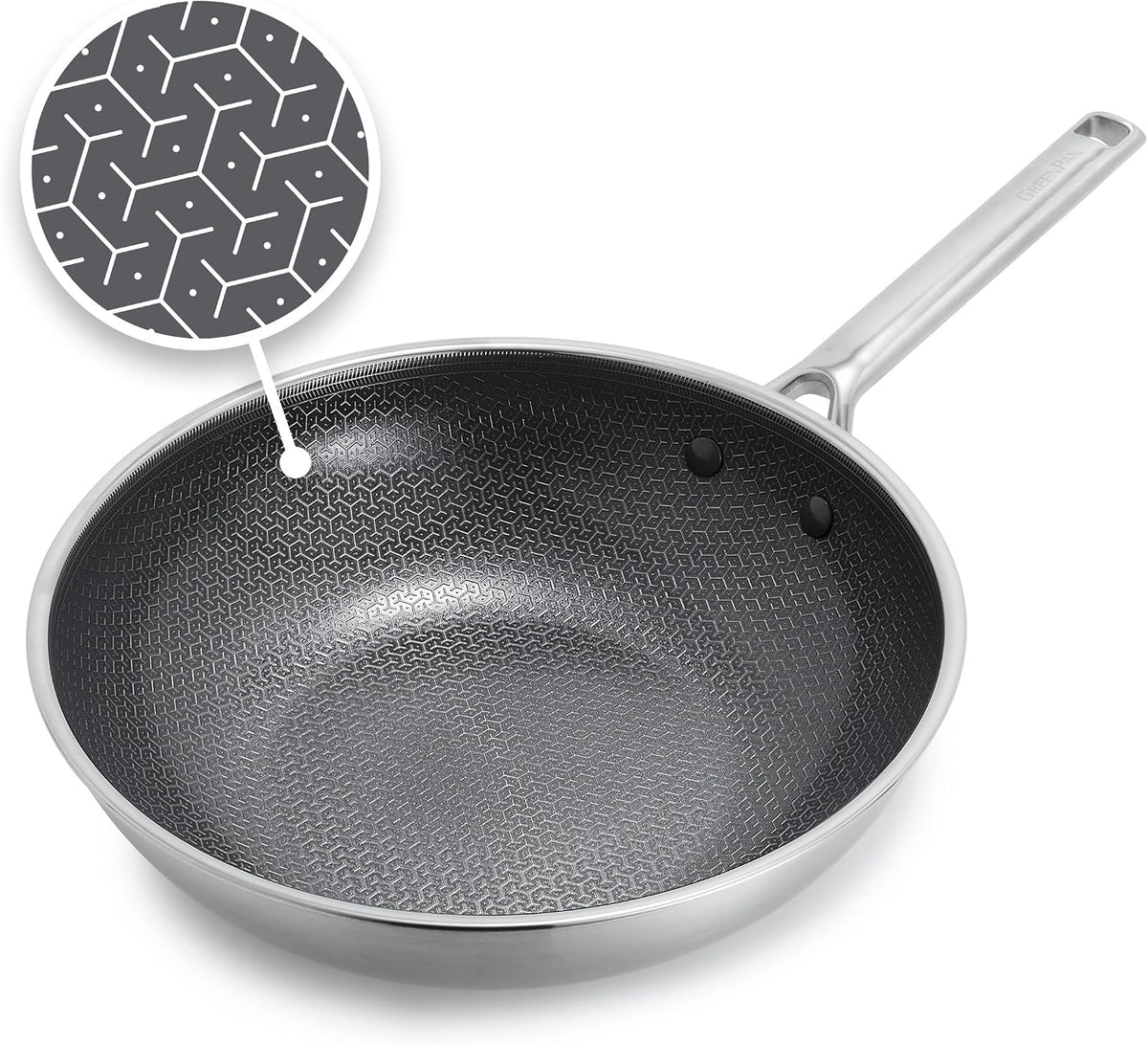 GreenPan Hybrid APEX 11" Tri-Ply Stainless Steel Wok, Ceramic Nonstick Pan