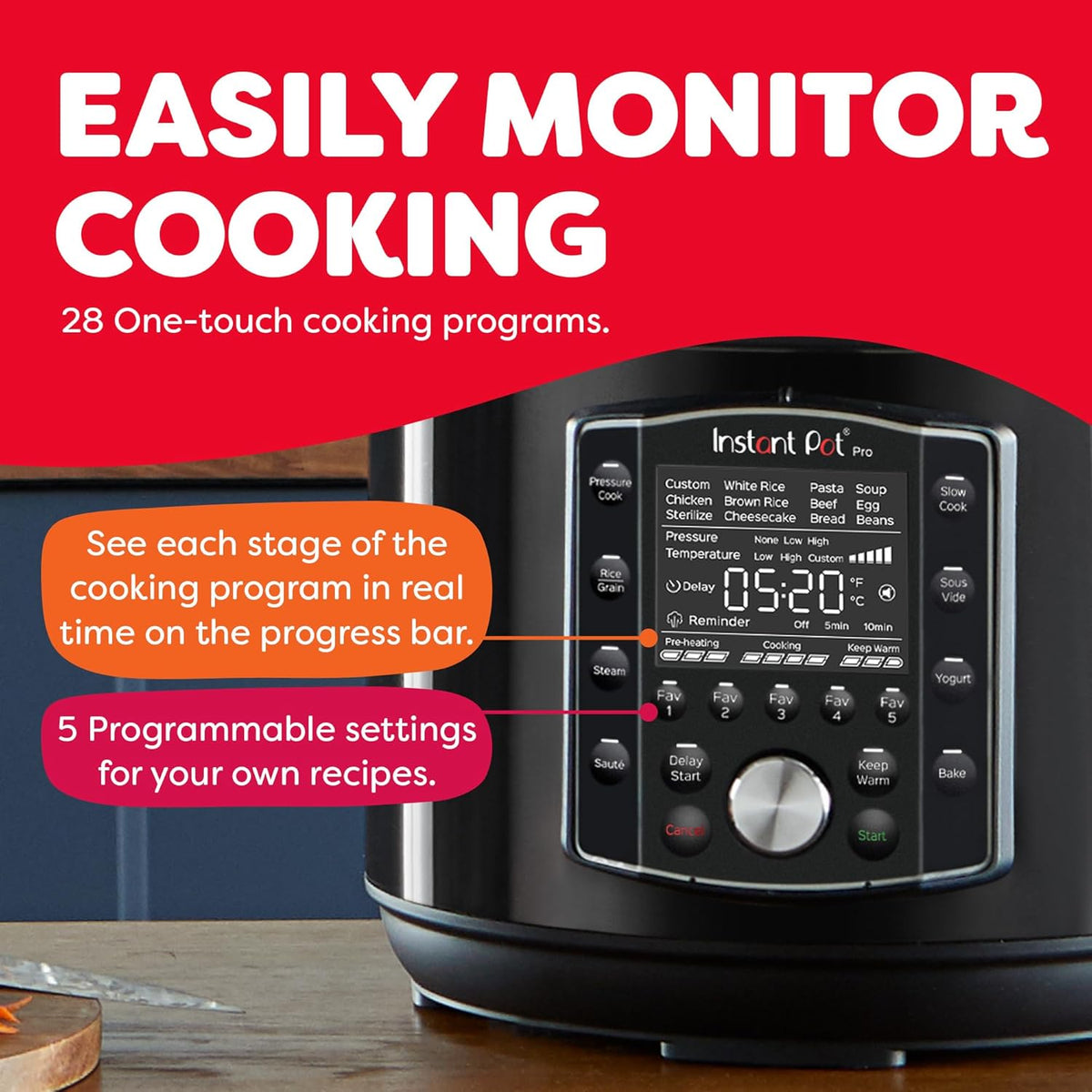Instant Pot Pro 6 Qt 10-in-1 Electric Pressure Cooker, Black