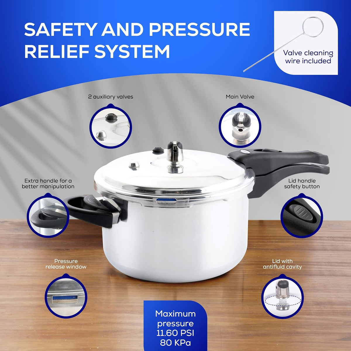 Universal Ultra 4.75 Quart Pressure Cooker, Anti-Rust Aluminum Stovetop Pressure Cooker with 5-Layer Safety System, Dishwasher Safe, 5-Serving Capacity