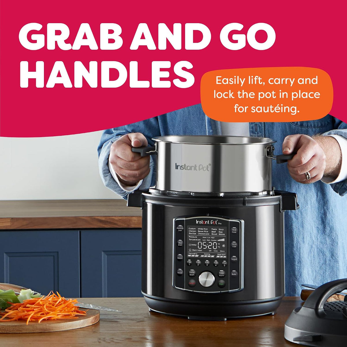 Instant Pot Pro 6 Qt 10-in-1 Electric Pressure Cooker, Black