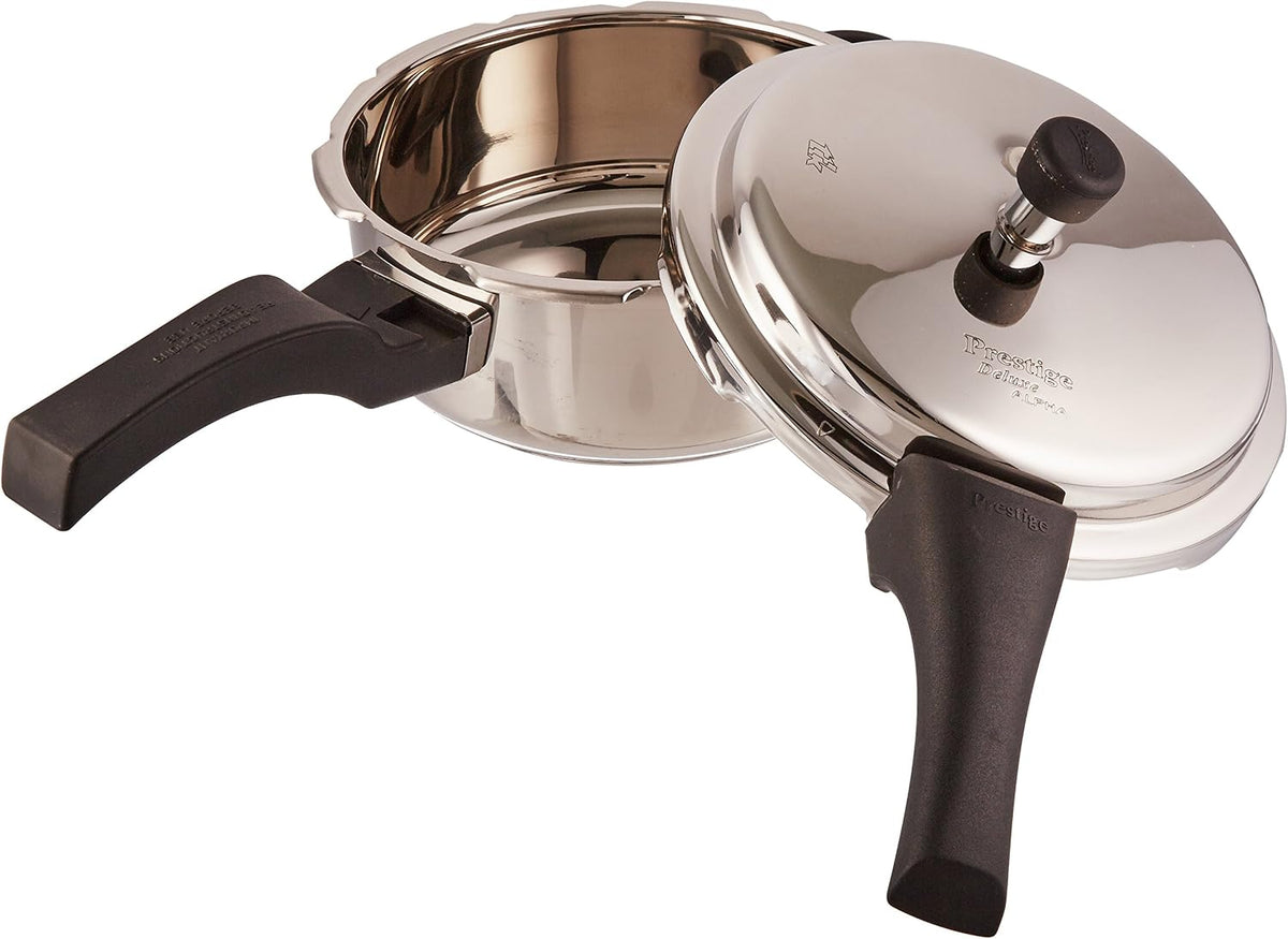 PRESTIGE PRDA3 Prestige 3L Alpha Deluxe Induction Base Stainless Steel Pressure Cooker, 3.0-Liter