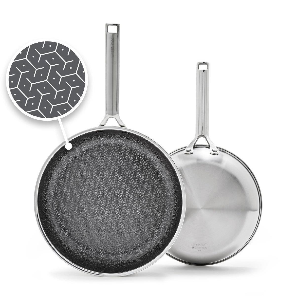 GreenPan Hybrid APEX 11" Tri-Ply Stainless Steel Wok, Ceramic Nonstick Pan