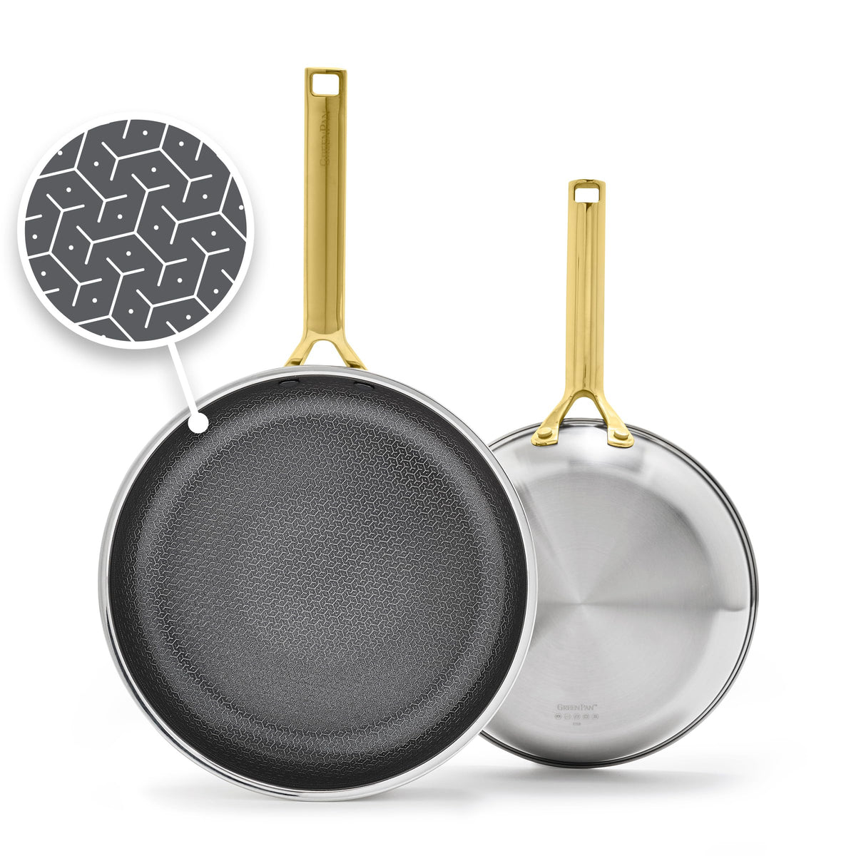 GreenPan Hybrid APEX 11" Tri-Ply Stainless Steel Wok, Ceramic Nonstick Pan