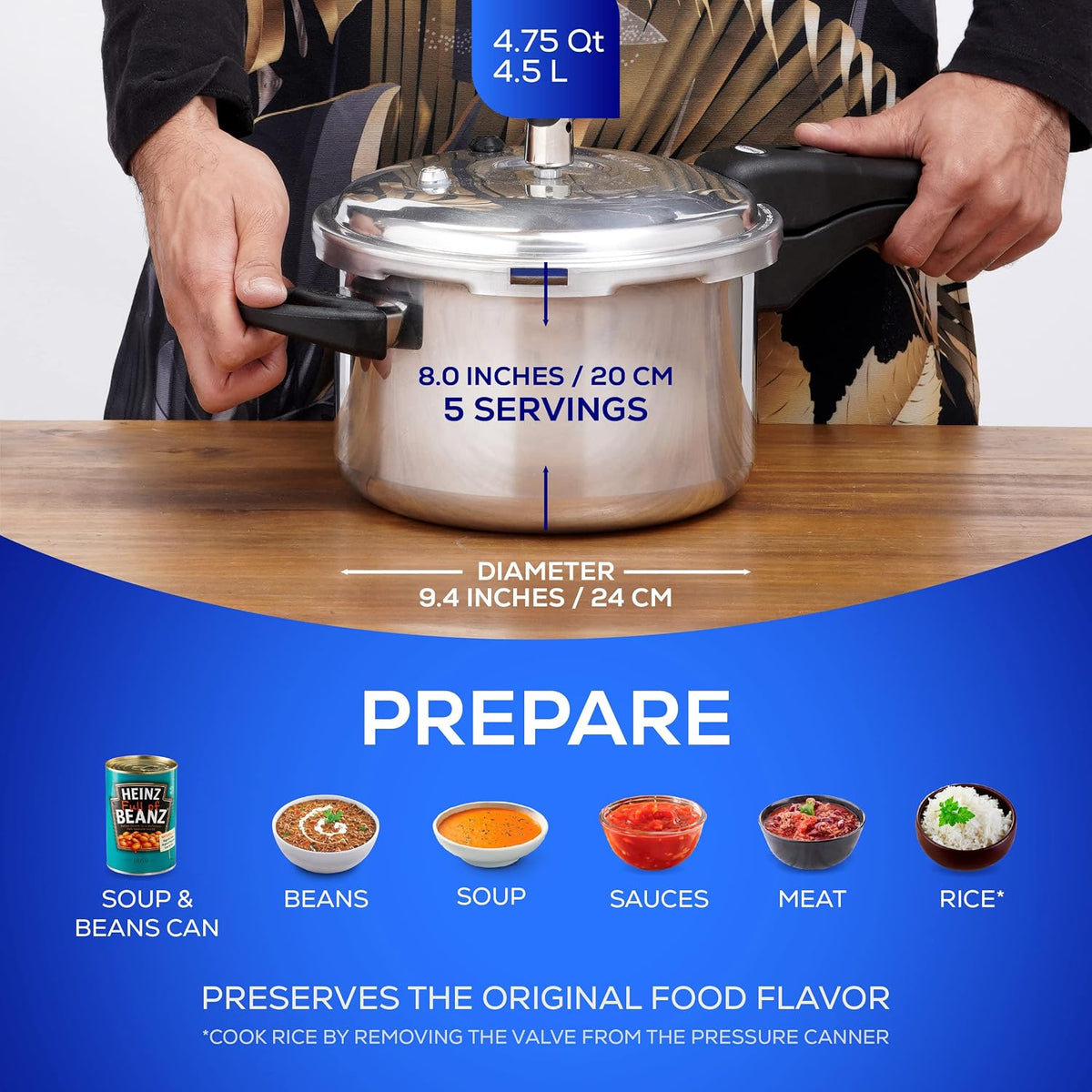 Universal Ultra 4.75 Quart Pressure Cooker, Anti-Rust Aluminum Stovetop Pressure Cooker with 5-Layer Safety System, Dishwasher Safe, 5-Serving Capacity